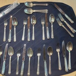 Christofle 'Aria' 21 piece silver-plated flatware set; 3 piece sets